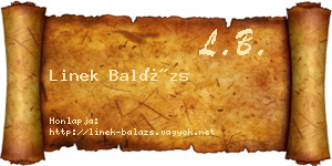 Linek Balázs névjegykártya
